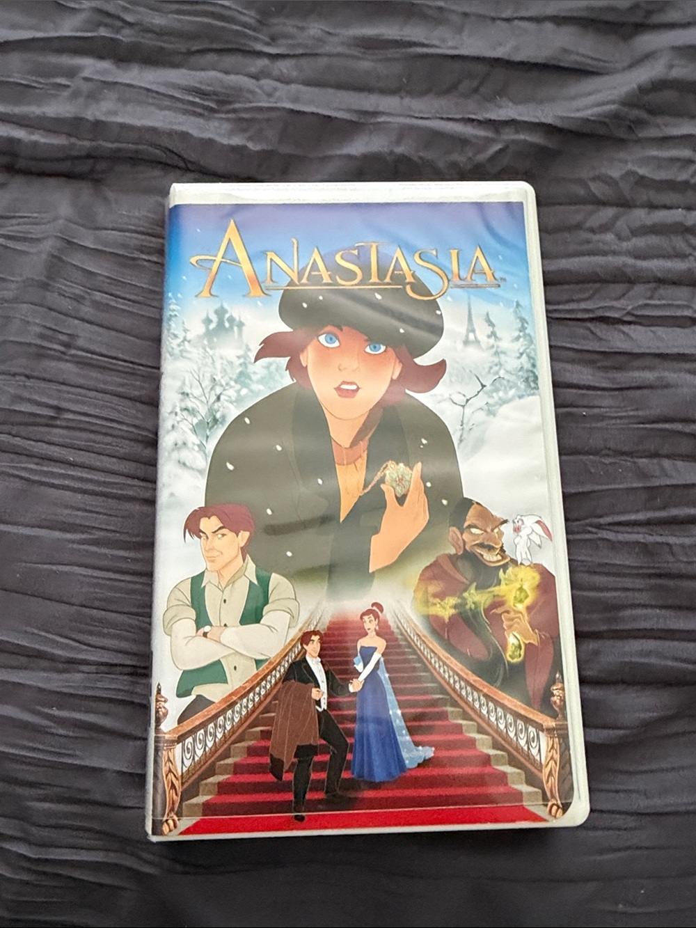 Anastasia Movie VHS Case with Blue, Red, Black and White Artwork